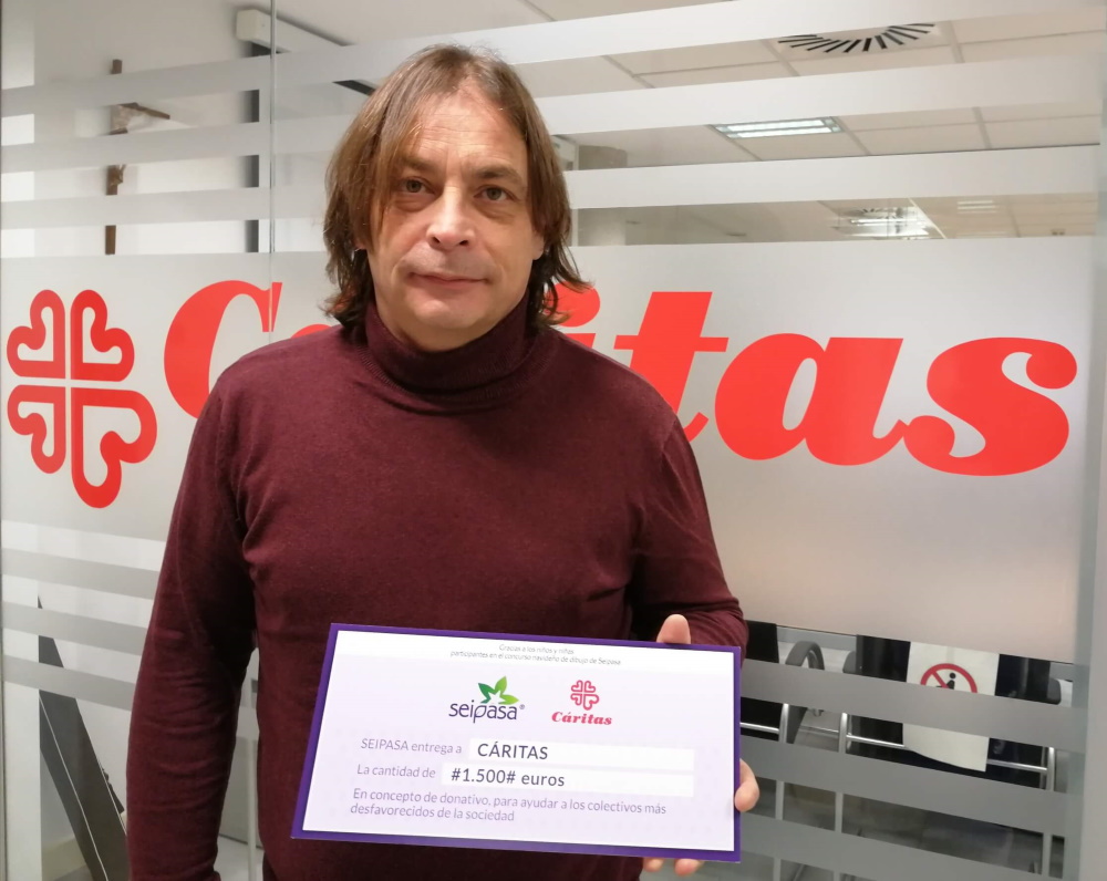 Seipasa entrega a Cáritas los beneficios generados por su concurso de dibujo infantil